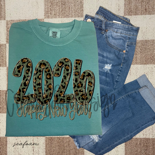 2026 New Year Green Leopard PNG