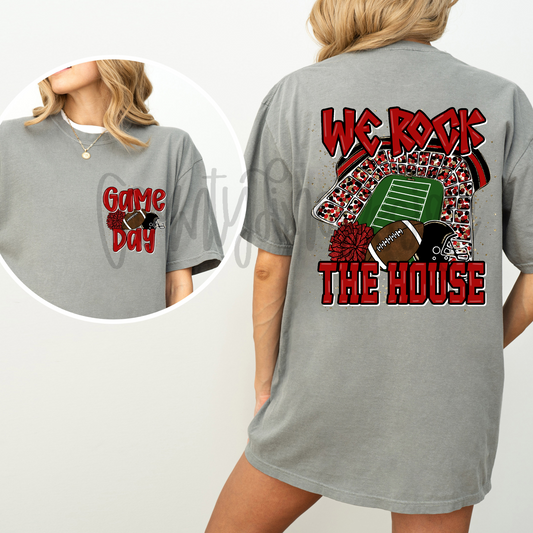 We Rock The House Football - Red/Black PNG