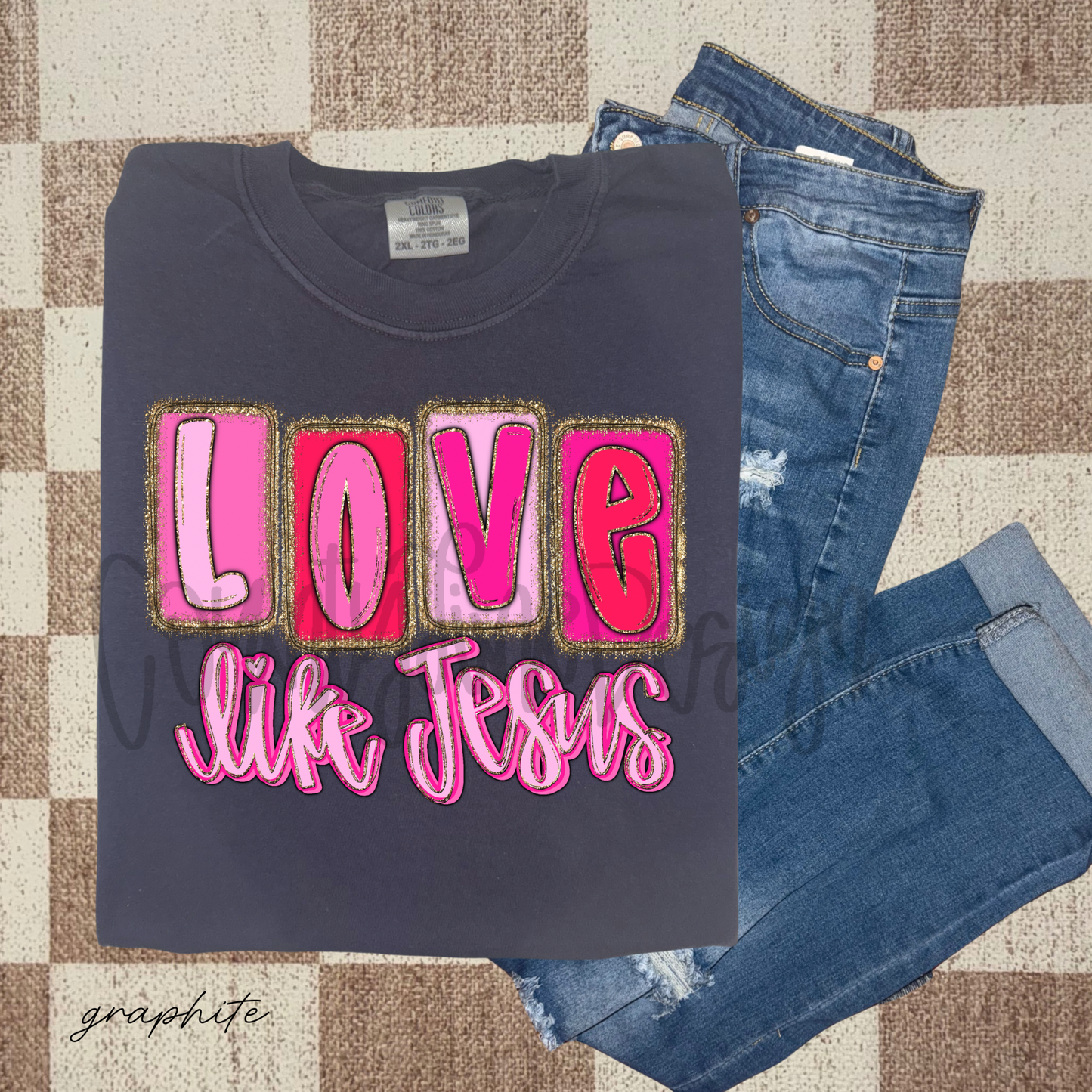 Love Like Jesus blocks PNG