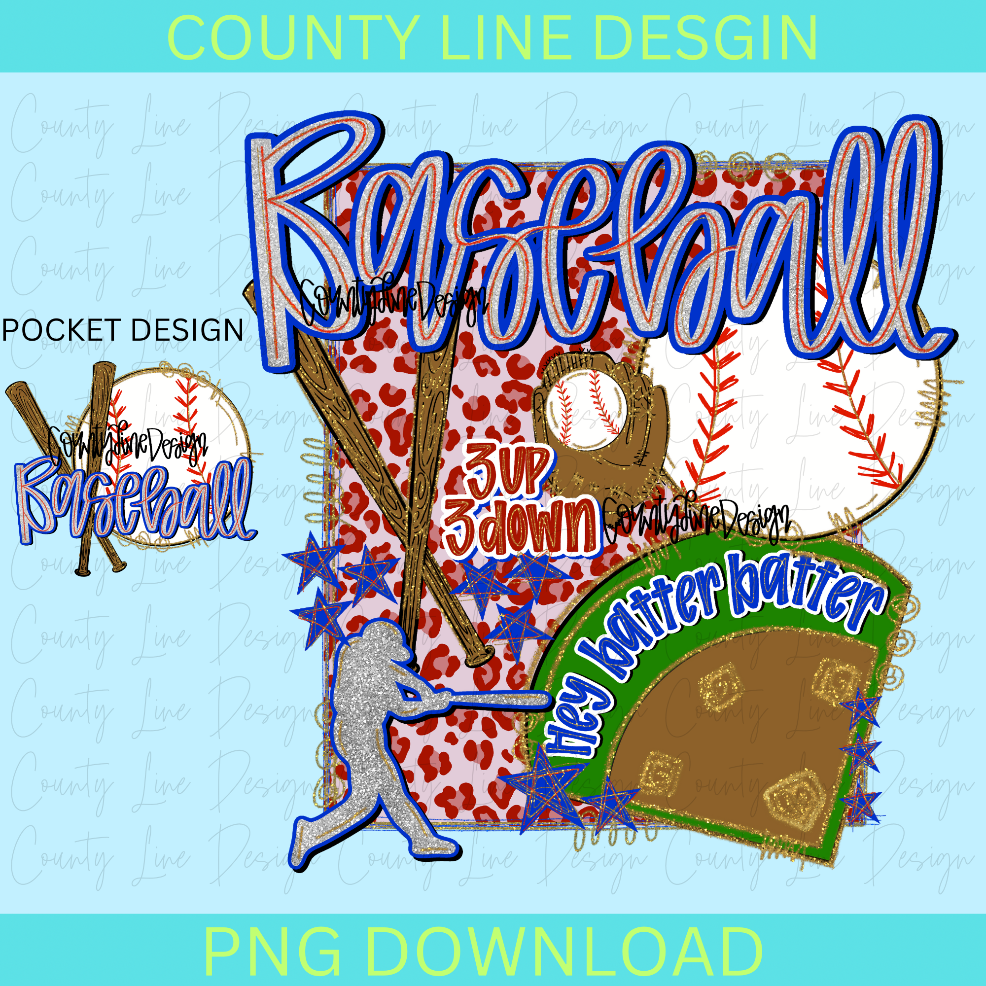 Baseball Preppy PNG - POCKET DESIGN INCLUDED – County Line Design