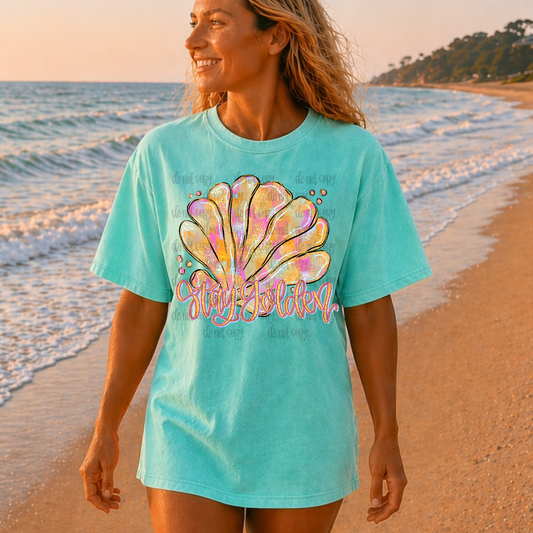 Stay golden seashell PNG