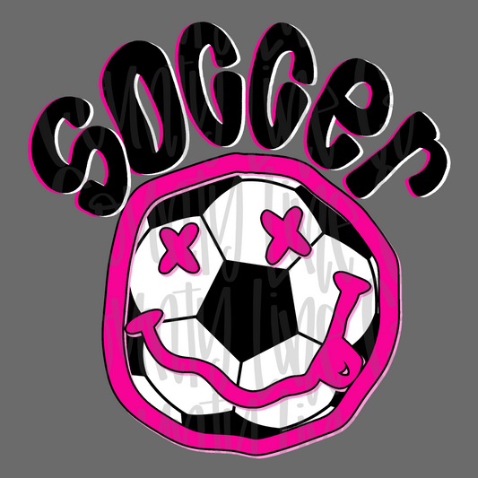 Soccer Pink Neon Retro PNG