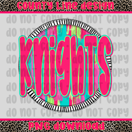 Knights Neon Circle PNG