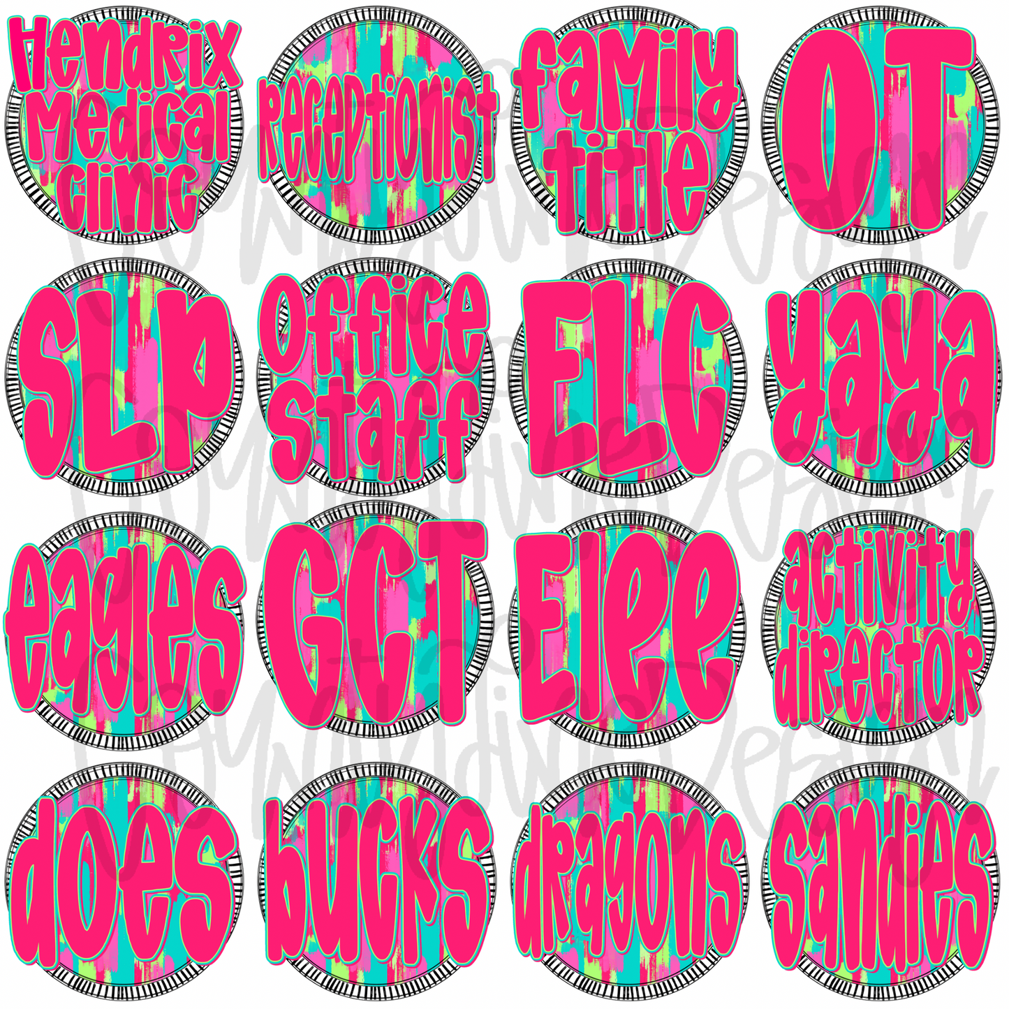 Neon Circle DESIGN DRIVE BUNDLE - All designs in this style!!