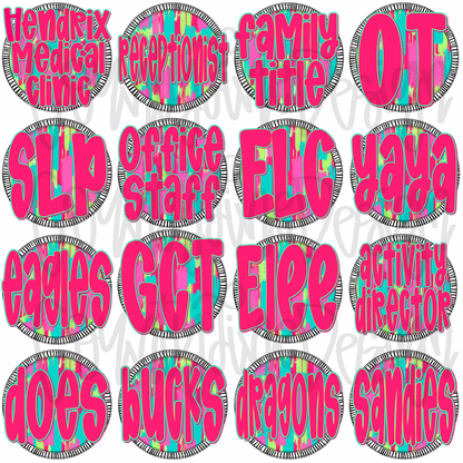 Neon Circle DESIGN DRIVE BUNDLE - All designs in this style!!