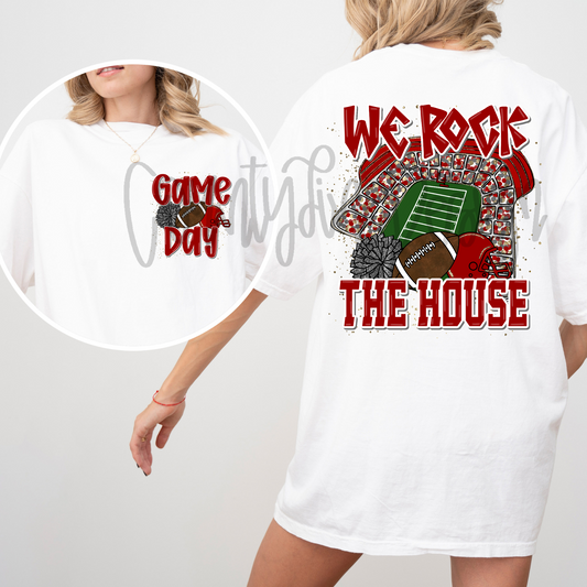 We Rock The House Football - Crimson/Grey PNG