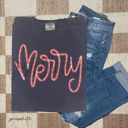 Merry glitter tinsel PNG