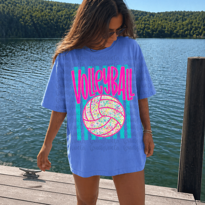 7/7 Volleyball Neon Stripe PNG
