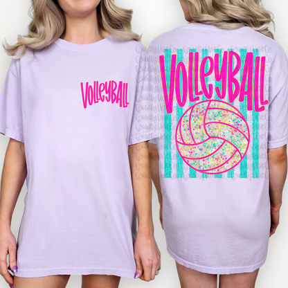 7/7 Volleyball Neon Stripe PNG