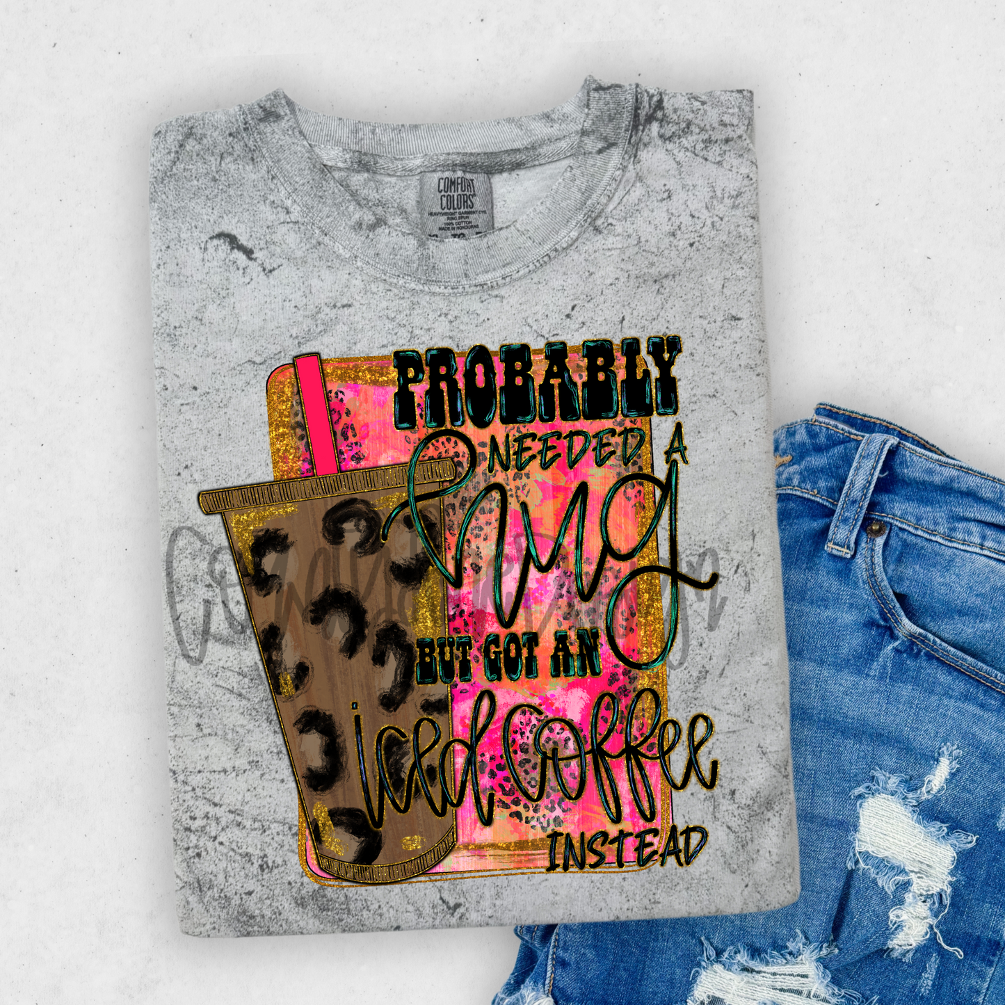 Probably needed a hug - ICED COFFEE with background PNG
