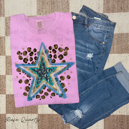 Retro Leopard Star PNG