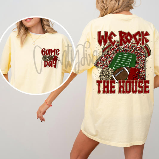 We Rock The House Football - Maroon/Gold PNG