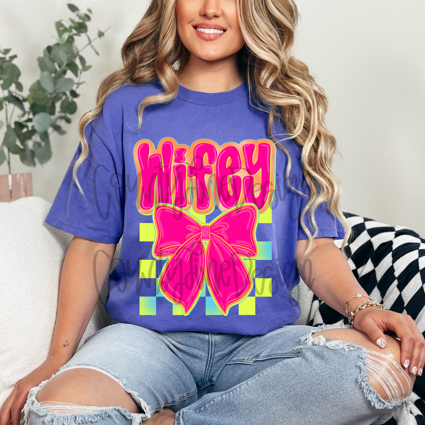 Wifey Neon Bow PNG