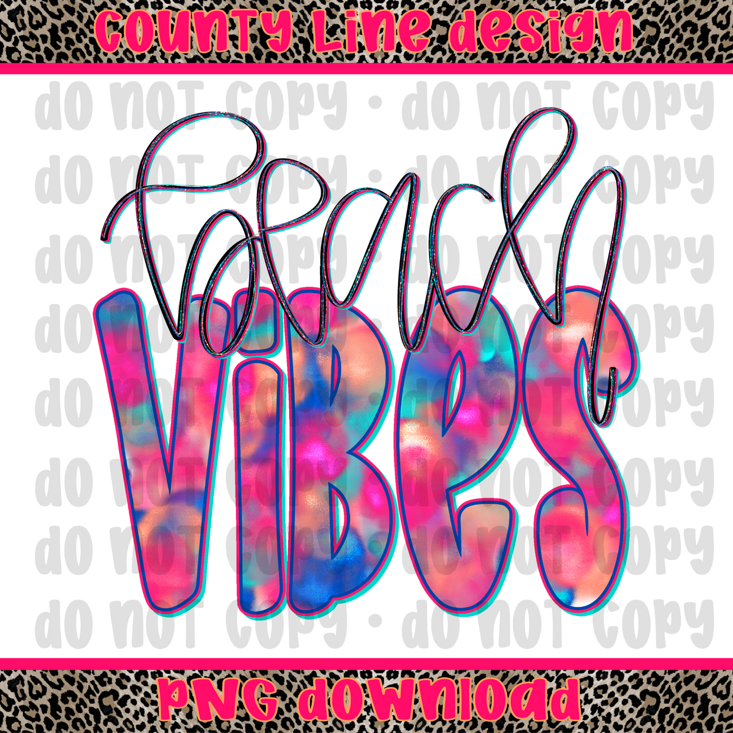 Beach Vibes Foil PNG