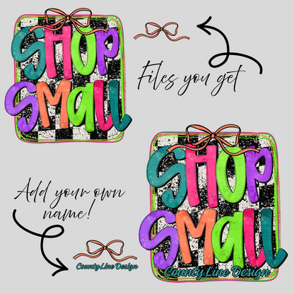 Shop Small Neon Checker PNG - Add your own name!