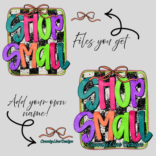 Shop Small Neon Checker PNG - Add your own name!