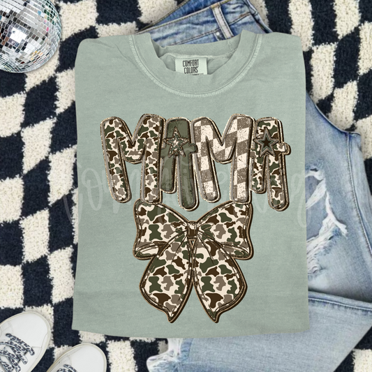 Mama Camo Bow PNG
