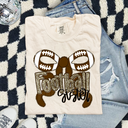 Football Sister bow PNG