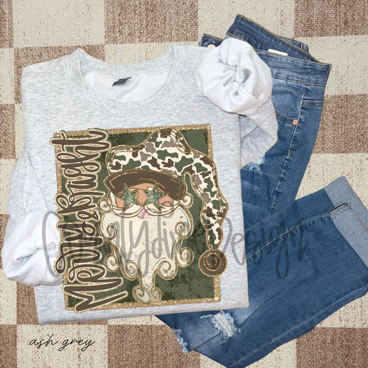 Camo Santa Christmas PNG