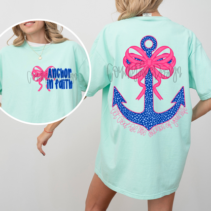 Anchor in faith pocket & back PNG