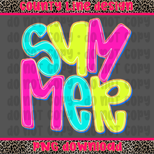 Summer neon funky PNG