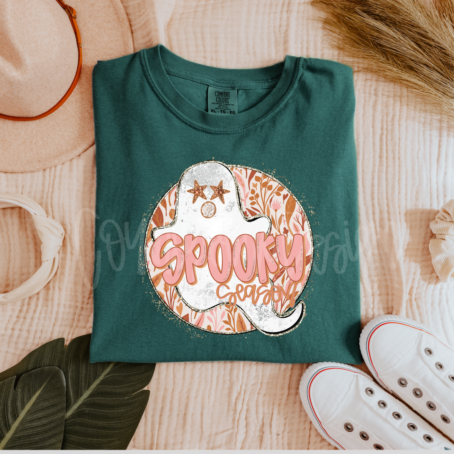 Spooky Season Orange Floral PNG
