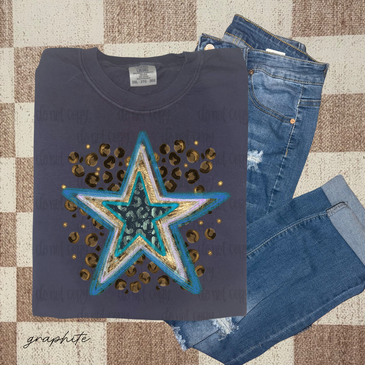 Retro Leopard Star PNG