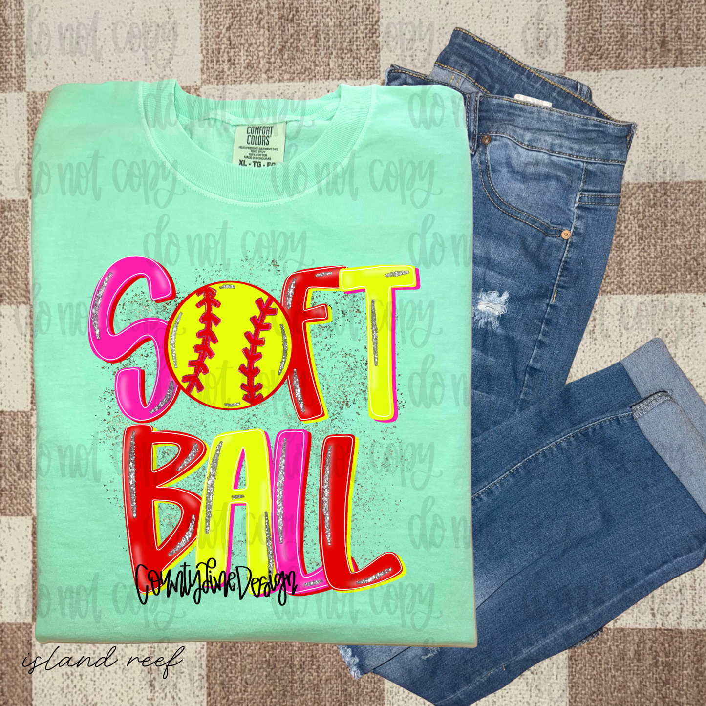 Softball Red/Yellow PNG