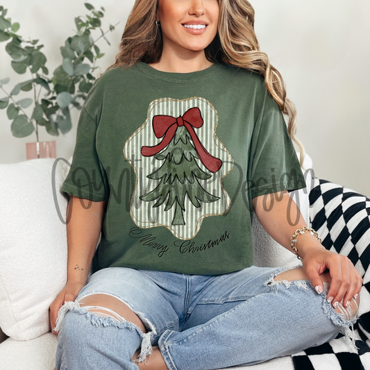 Vintage Christmas Tree Frame PNG