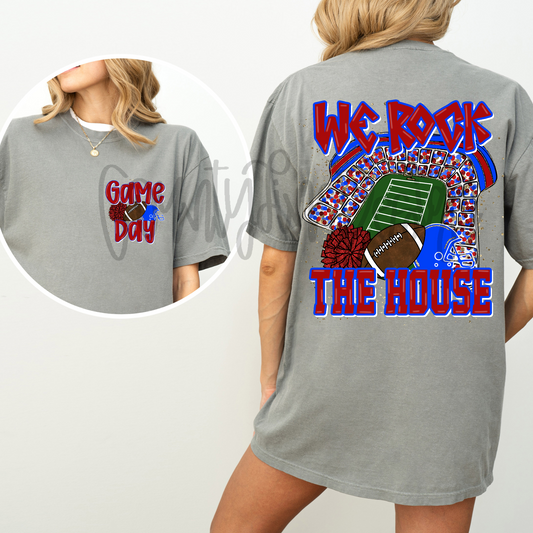 We Rock The House Football - Red/Royal PNG
