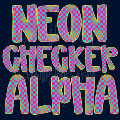 Neon Checker Alpha Set - ALPHA ONLY!!