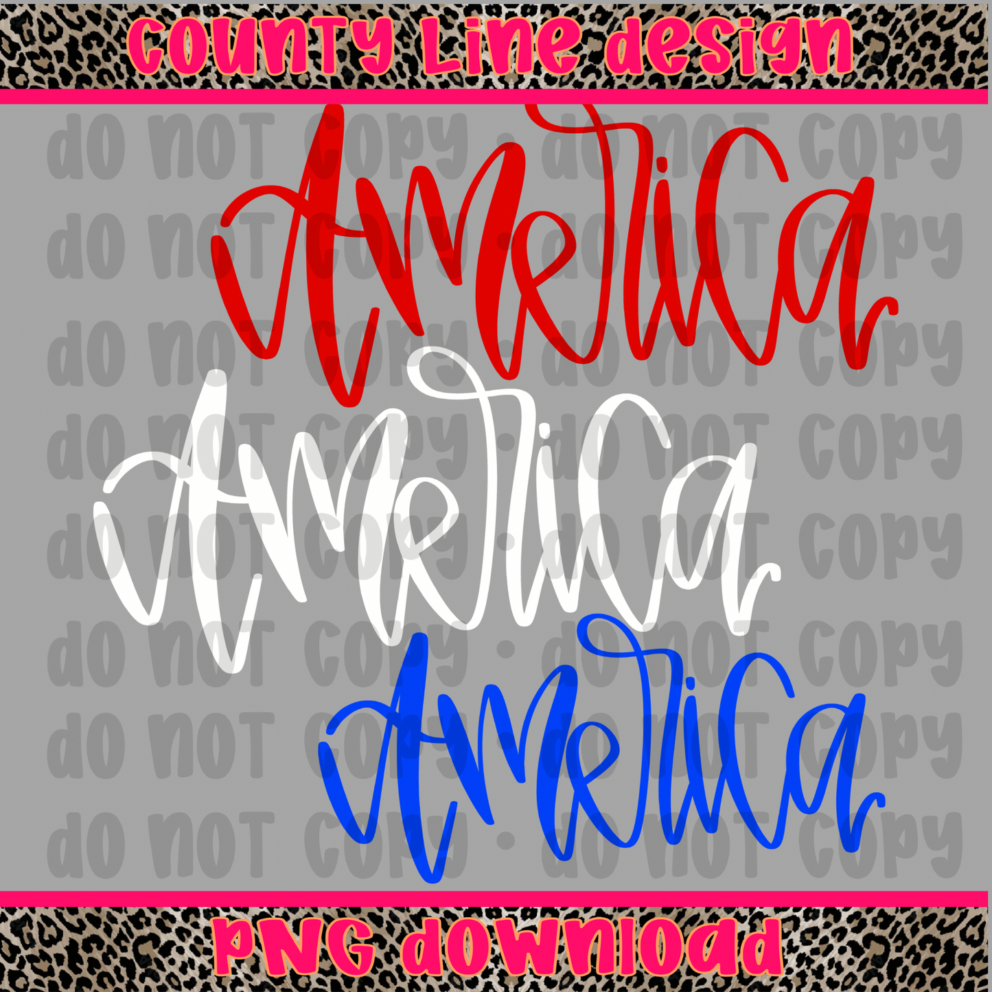 USA hand lettered - 3 PNGs