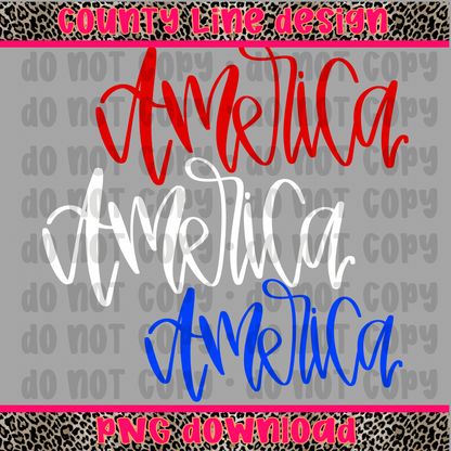 USA hand lettered - 3 PNGs