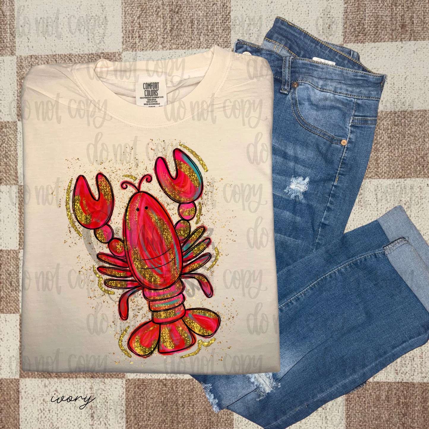 Crawfish painted gold png