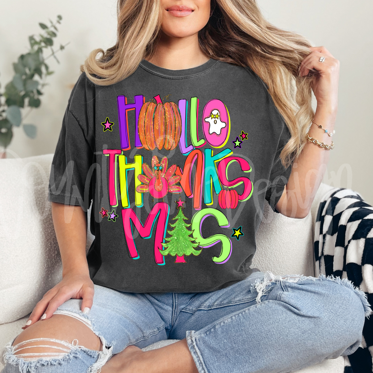 Hallothanksmas Neon PNG