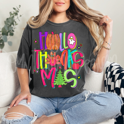 Hallothanksmas Neon PNG