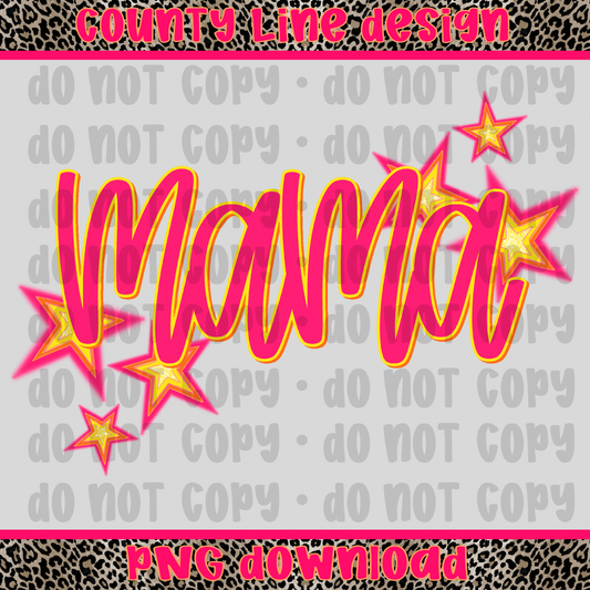 Mama Neon Stars PNG