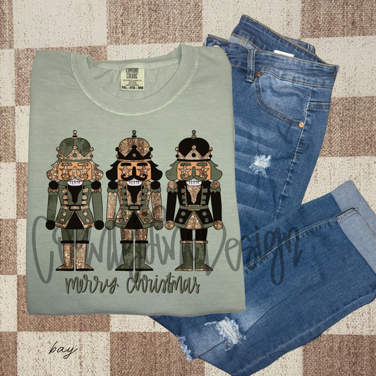 Green and Gold Nutcracker Trio Christmas PNG