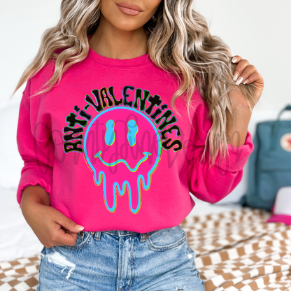 Anti-Valentines Neon Smiley PNG