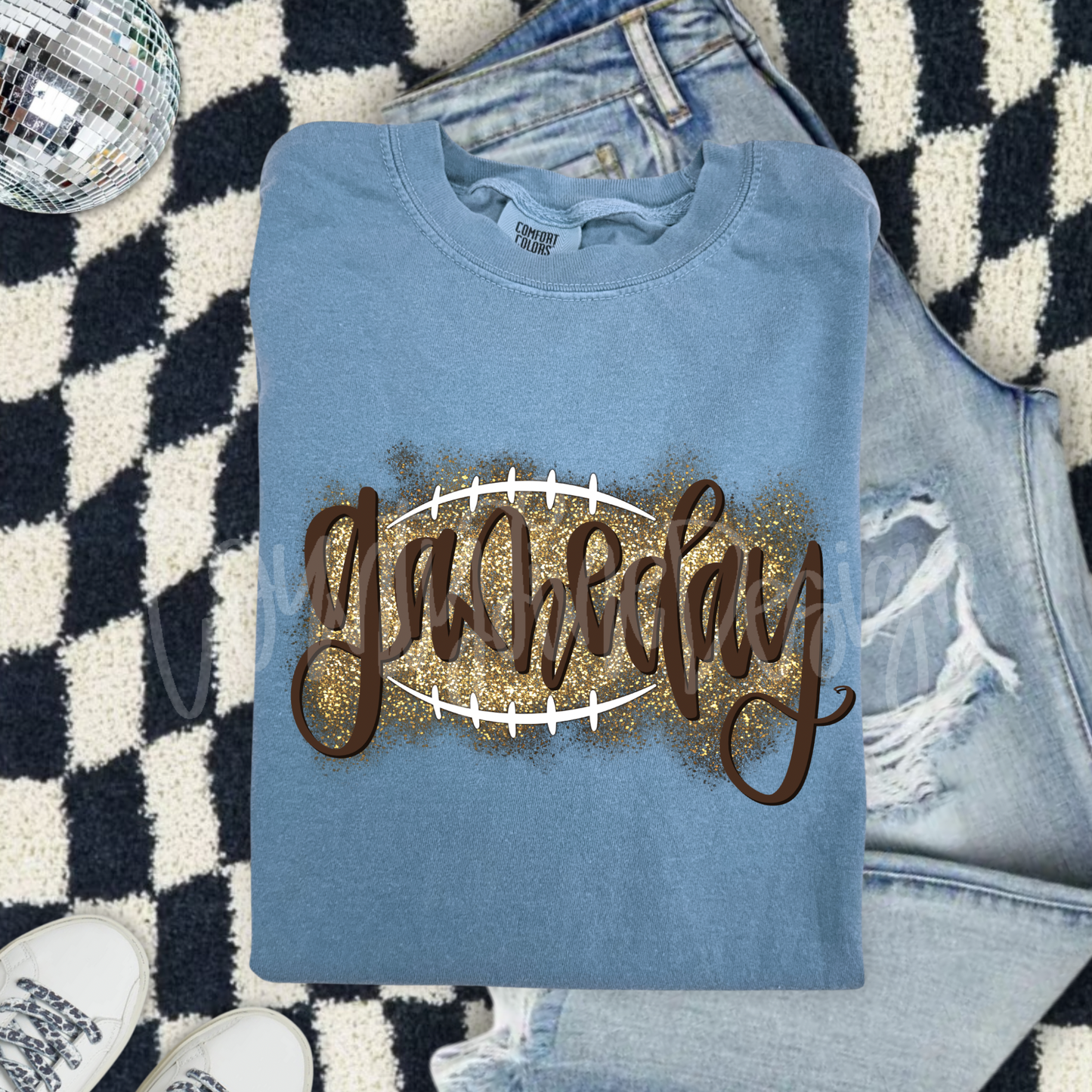 Football game day glitter PNG