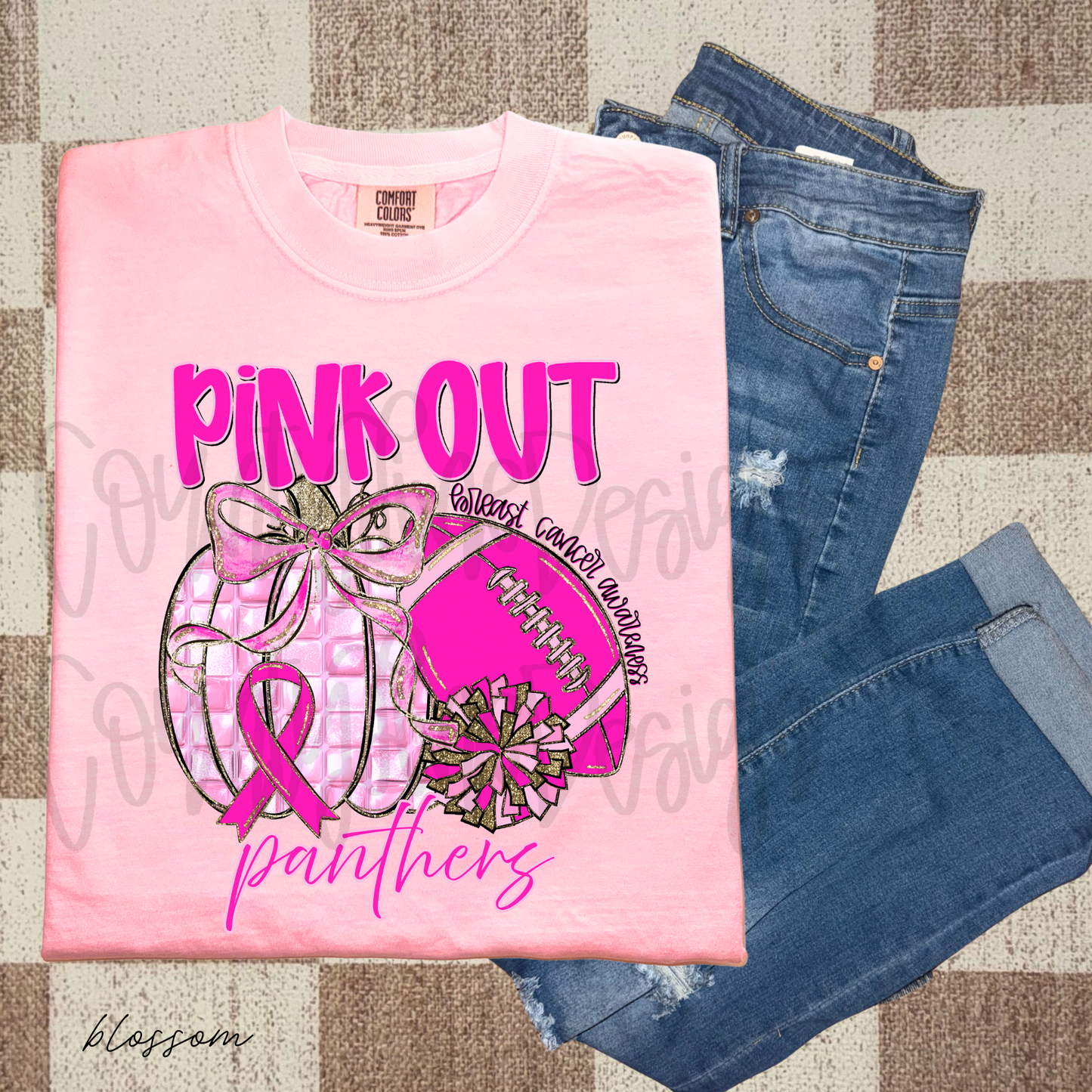 Pink Out Football PNG - Add your own mascot!