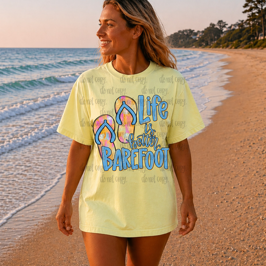 Life is better barefoot shimmer png