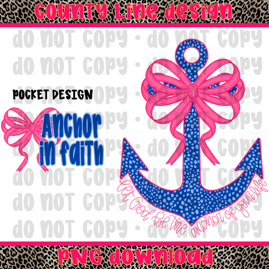 Anchor in faith pocket & back PNG