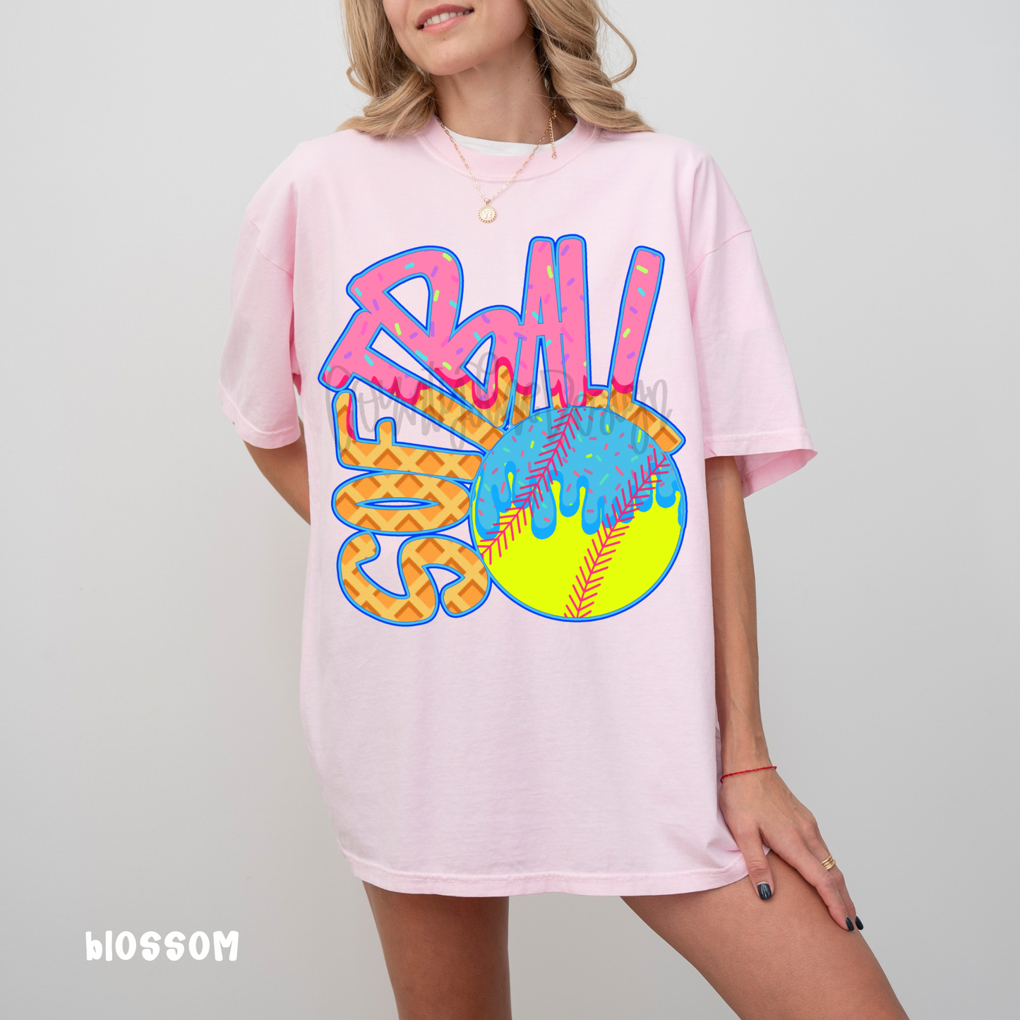 Softball Ice Cream drip PNG