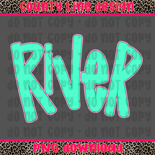 River teal/pink PNG