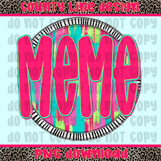 Meme Neon Circle PNG