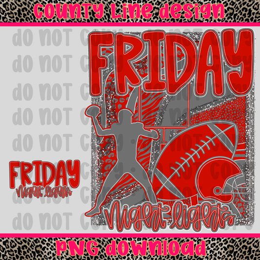 Grey/Red FridayNight Lights PNG