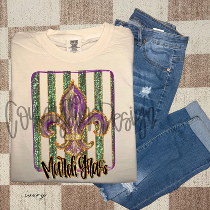 Mardi Gras Glitter Frame PNG