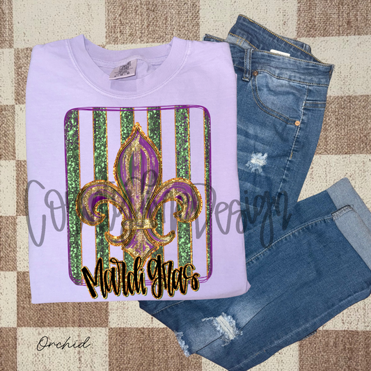 Mardi Gras Glitter Frame PNG