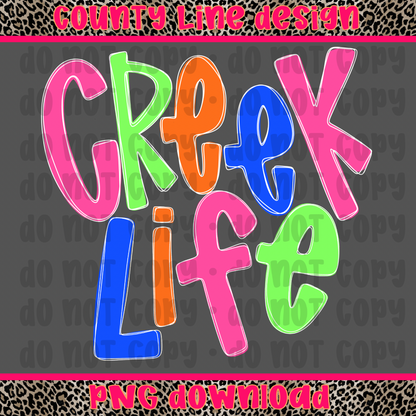 Creek life neon PNG